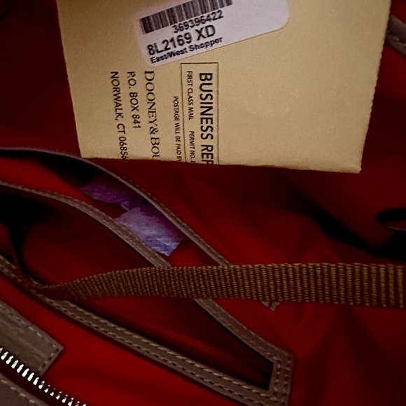 DOONEY & BOURKE East West Florentine Leather Tote in Elephant $498 MSRP NEW - Picture 9 of 16